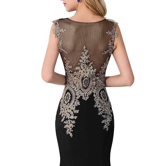 Long Prom Dress Embellished Mermaid Dress Satin - Picture 4 of 8